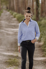 Load image into Gallery viewer, Cornflower Blue Linen/Cotton Blend Shirt - Hide and Seek Clothing
