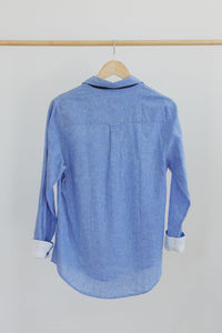 Cornflower Blue Linen/Cotton Blend Shirt - Hide and Seek Clothing