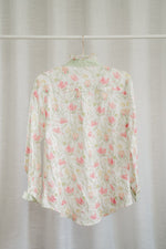 Load image into Gallery viewer, Floral Ruffle Collar Linen Shirt - Hide and Seek Clothing
