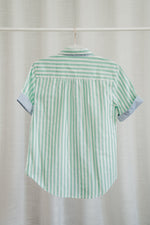 Load image into Gallery viewer, Green Stripe Cotton Shirt - Hide and Seek Clothing
