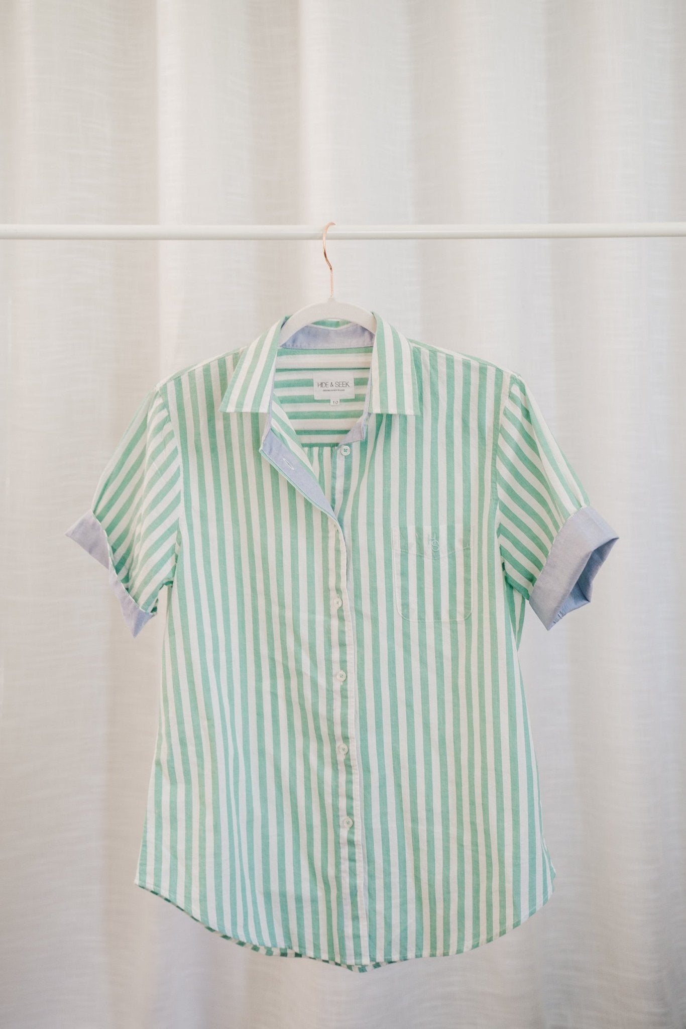 Green Stripe Cotton Shirt - Hide and Seek Clothing