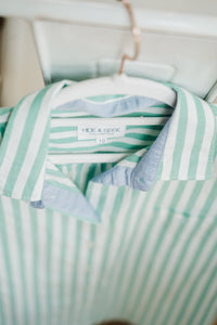 Green Stripe Cotton Shirt - Hide and Seek Clothing