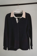 Load image into Gallery viewer, Navy and Coral Women’s Rugby - Hide and Seek Clothing

