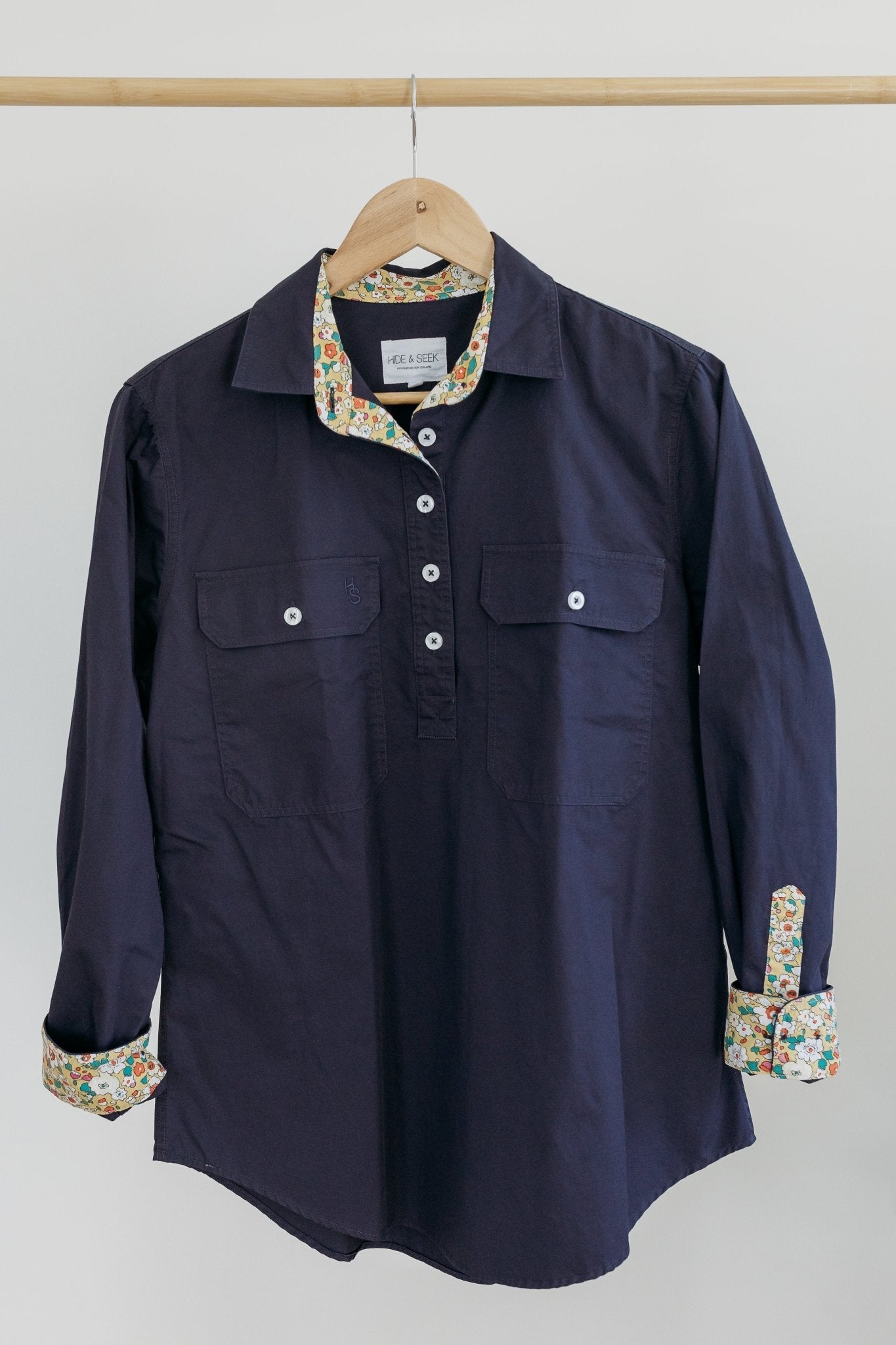 Navy and Yellow Ladies Workshirt - Hide and Seek Clothing