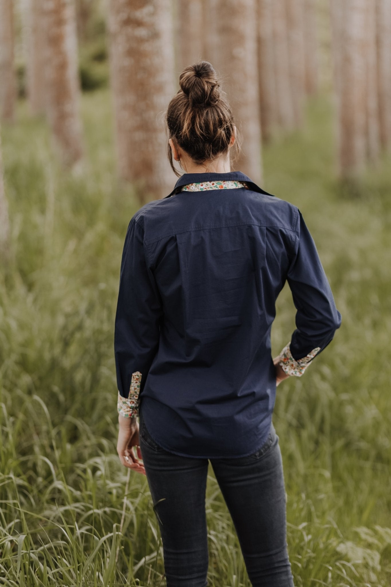 Navy and Yellow Ladies Workshirt - Hide and Seek Clothing