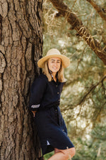 Load image into Gallery viewer, Navy Long Sleeve Dress - Size 8, 10 + 12 only - Hide and Seek Clothing
