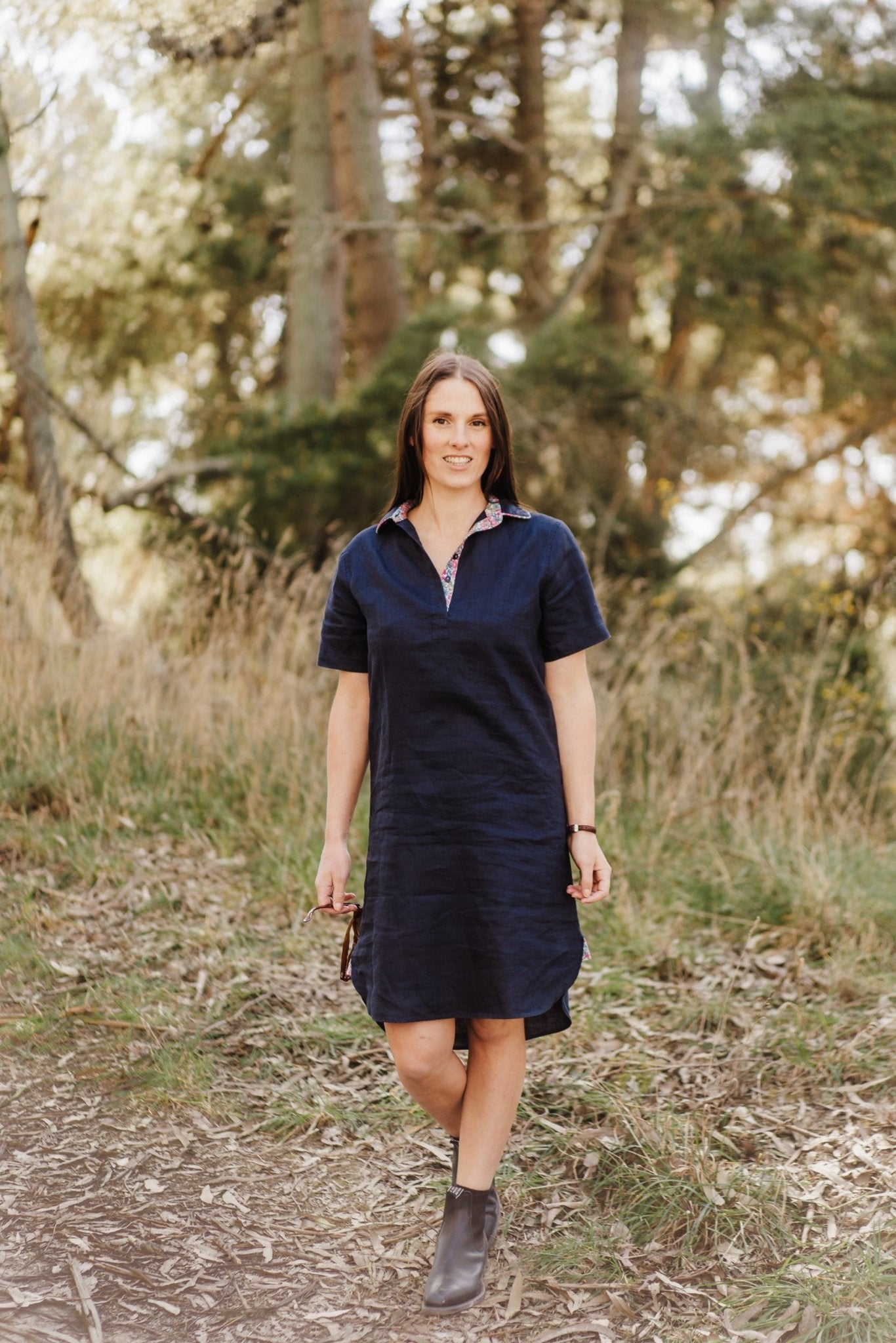 Navy Short Sleeve Dress - Size 10 + 12 only - Hide and Seek Clothing