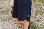 Load image into Gallery viewer, Navy Short Sleeve Dress - Size 10 + 12 only - Hide and Seek Clothing
