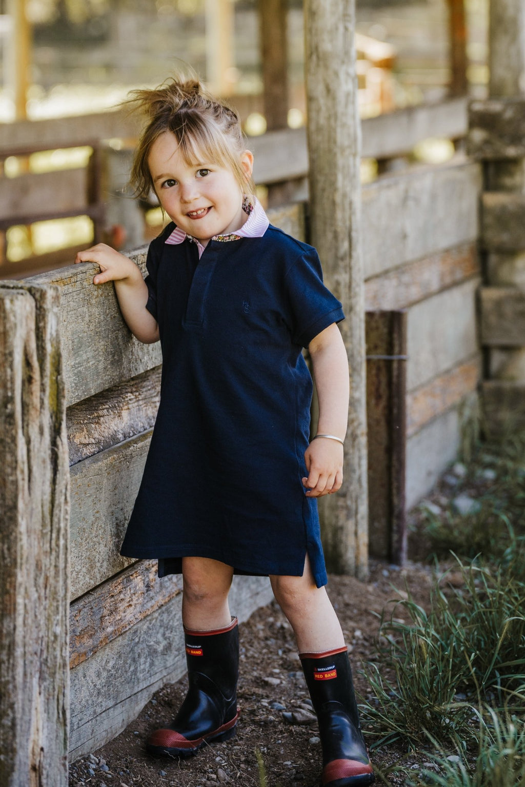 Navy with Floral Polo Dress - Hide and Seek Clothing