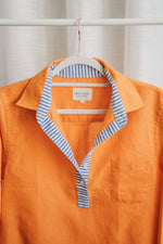 Load image into Gallery viewer, Orange Linen/Cotton Blend Shirt - Hide and Seek Clothing
